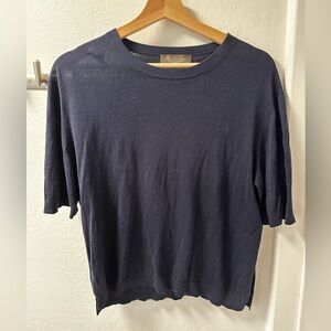 Loro Piana Indigo Cashmere short sleeve T Shirt, Top
